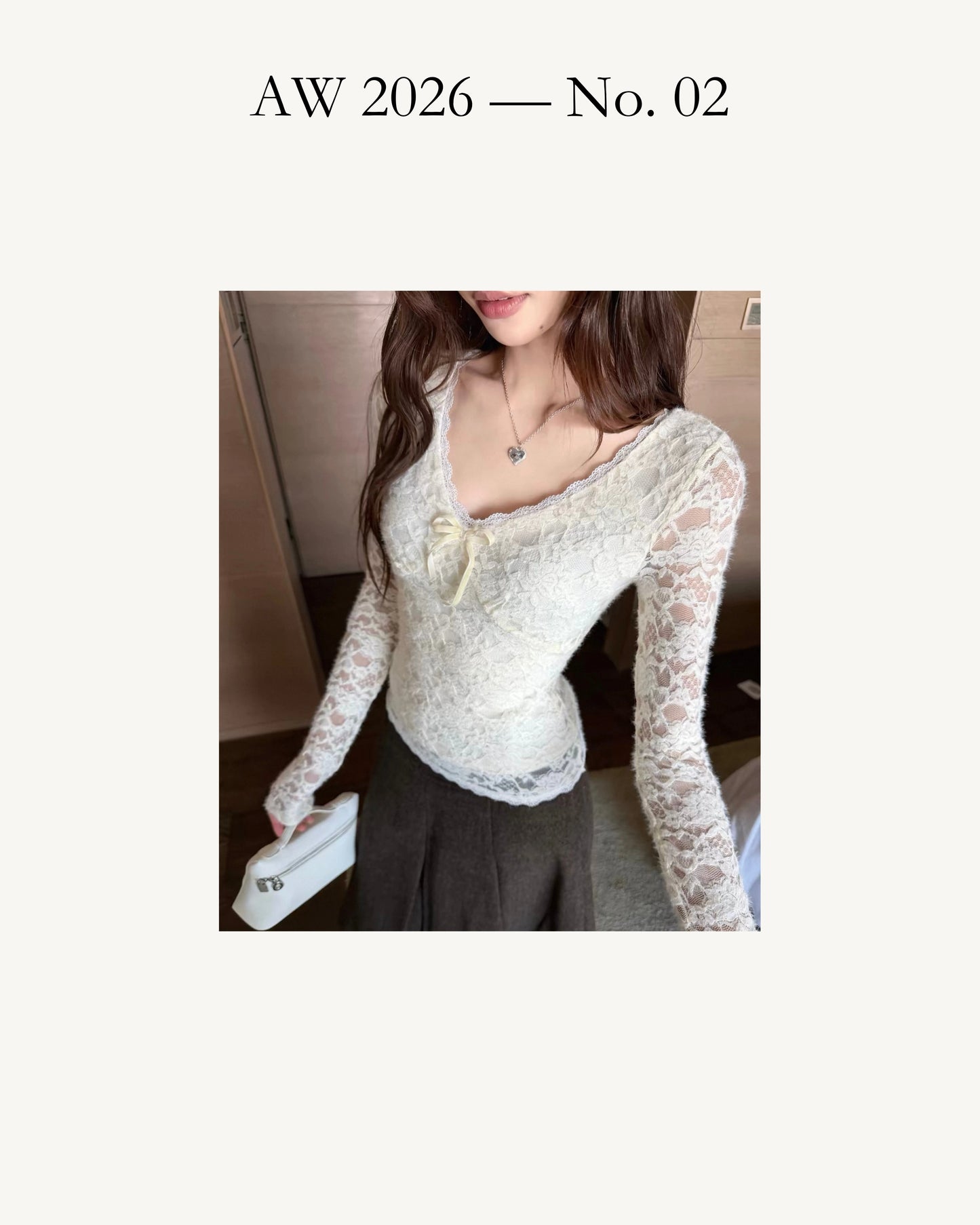 Mila Floral Lace Slim Fit Long Sleeve Top