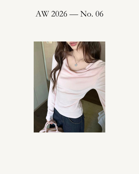 Nina Cowl Neck Long Sleeve Fitted Top