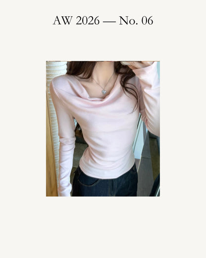 Nina Cowl Neck Long Sleeve Fitted Top