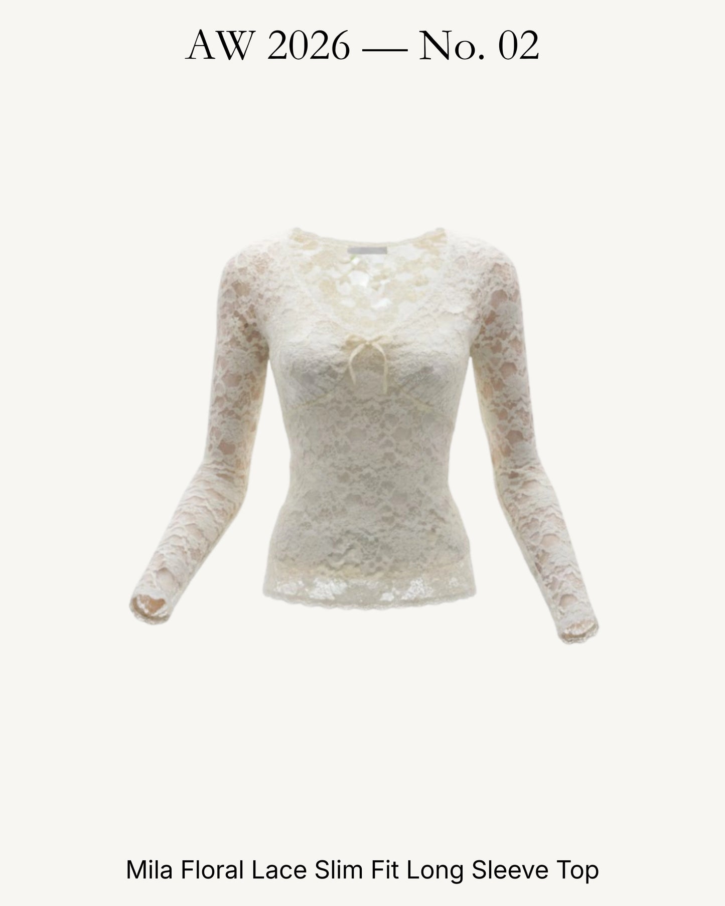 Mila Floral Lace Slim Fit Long Sleeve Top