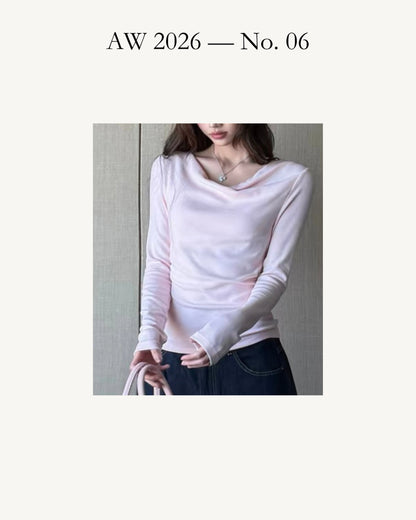 Nina Cowl Neck Long Sleeve Fitted Top