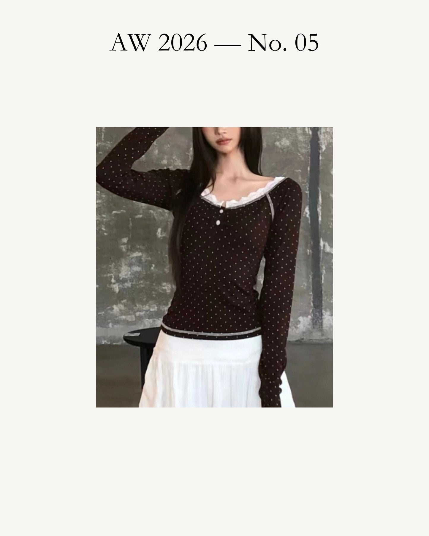 Polka Dot Lace Trim Square Neck Fitted Top