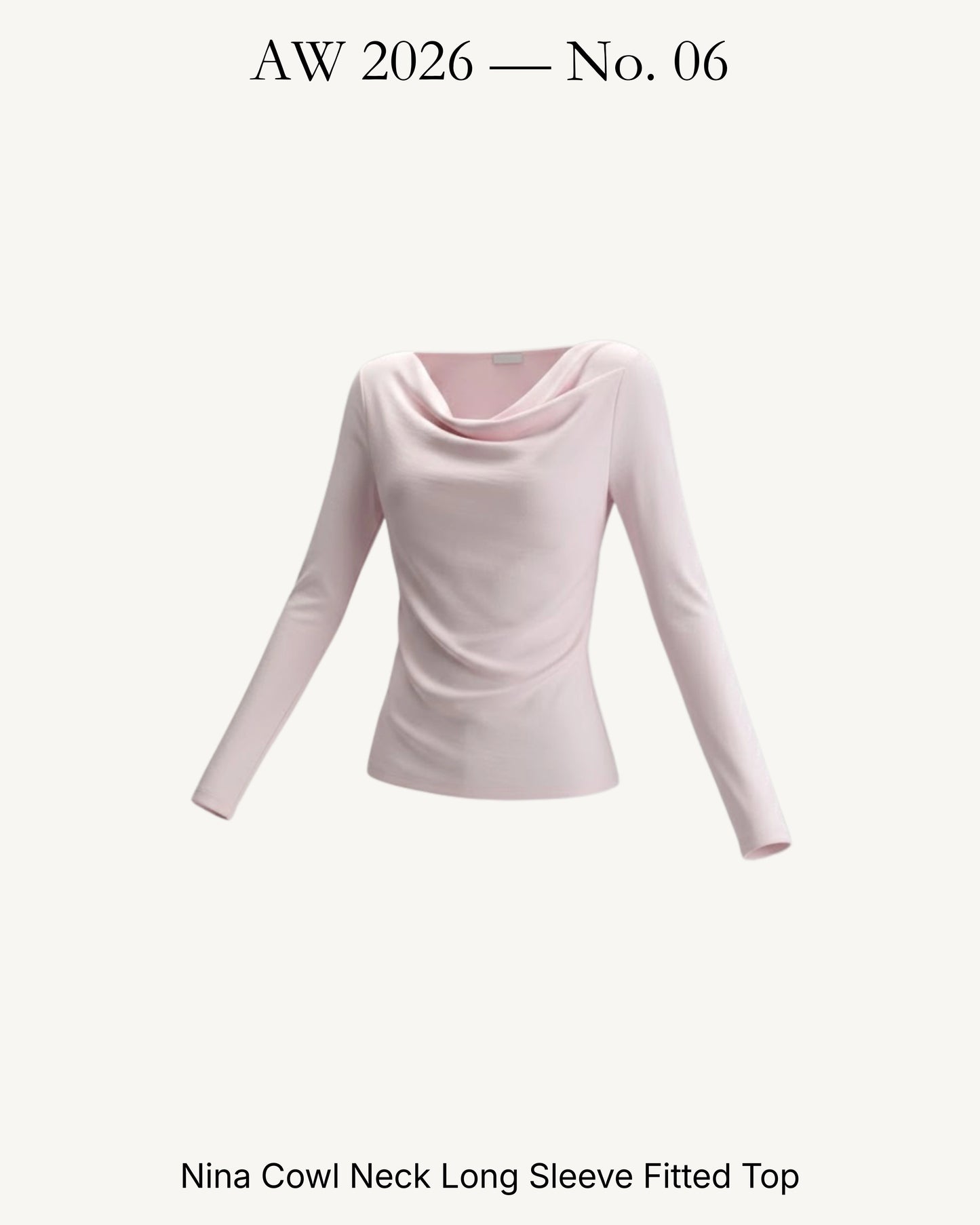 Nina Cowl Neck Long Sleeve Fitted Top