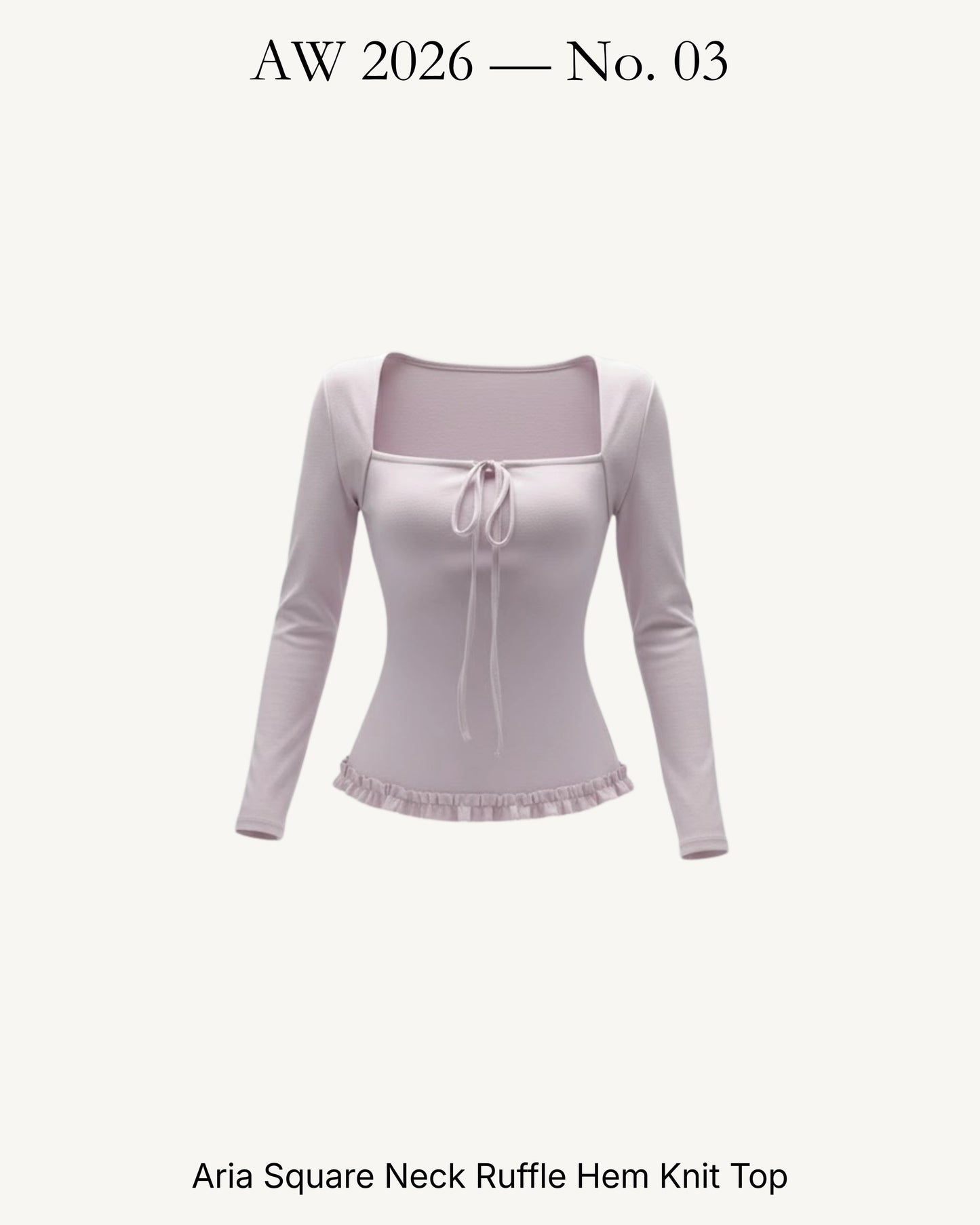 Aria Square Neck Ruffle Hem Knit Top